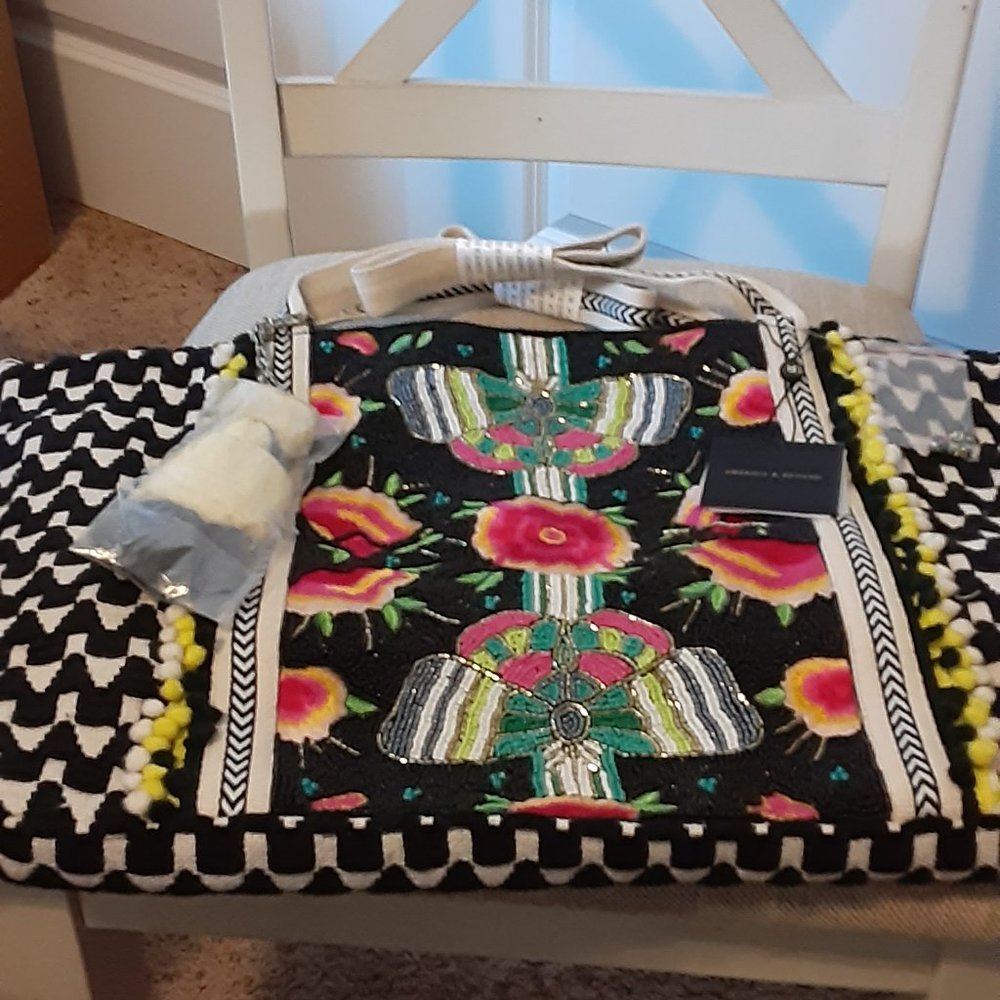America & Beyond Embellished Tote w/2 Pouches